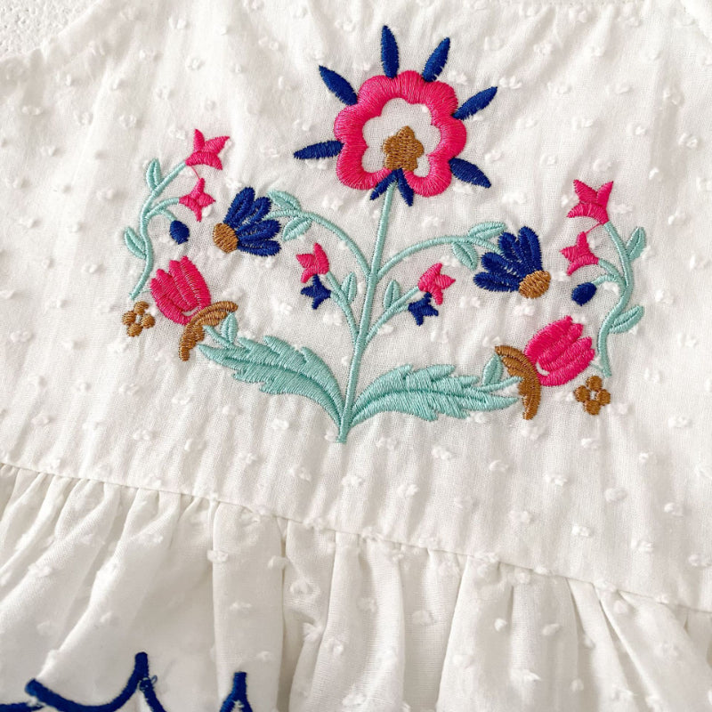 【BABY&KID】夏新作 フラワー刺繍キャミセットアップSK081608