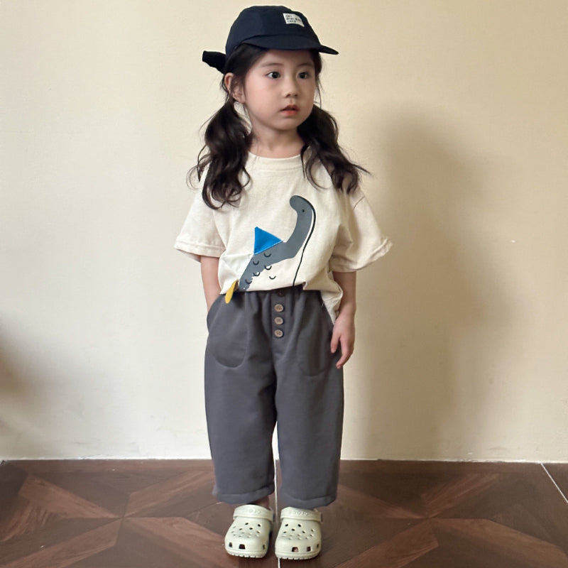 【BABY&KID】夏新作 カラーバリ恐竜半袖トップスSK063031