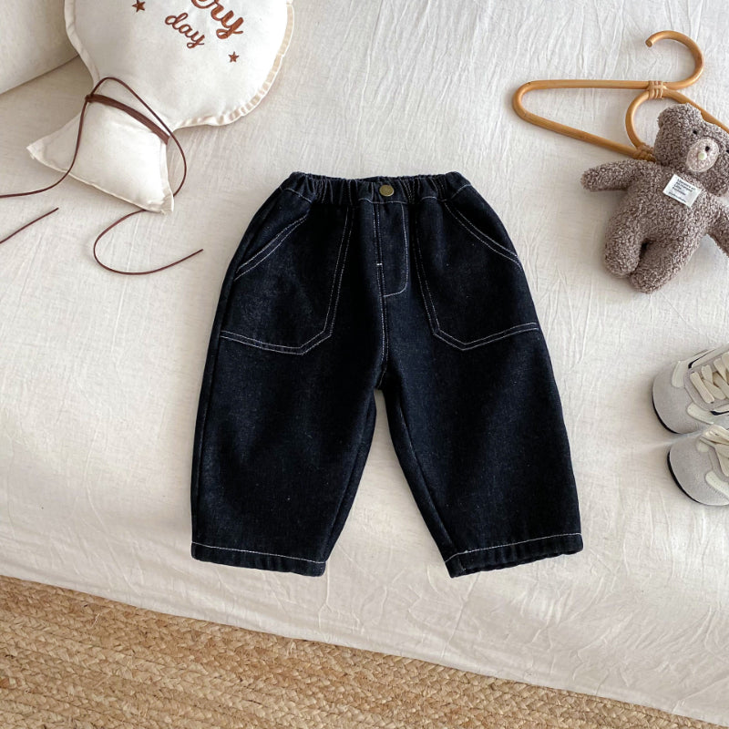 【BABY&KID】冬新作無地裏起毛デニムパンツSK102520