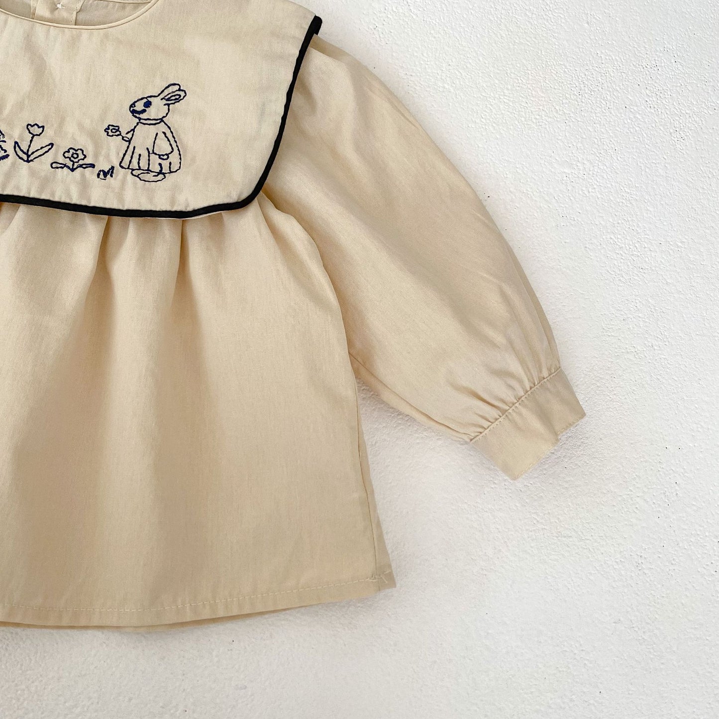 【BABY&KID】ウサギ刺繡襟トップス&ブルマSK031802