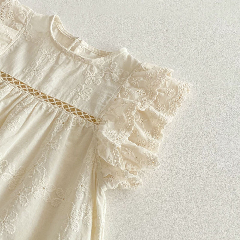 【BABY&KID】夏新作 フラワー刺繍ワンピースSK081609