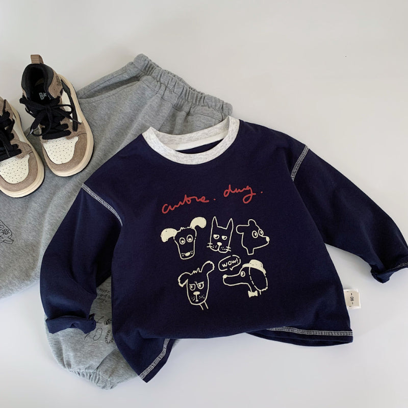 【BABY&KID】多頭小犬柄TシャツSK100512