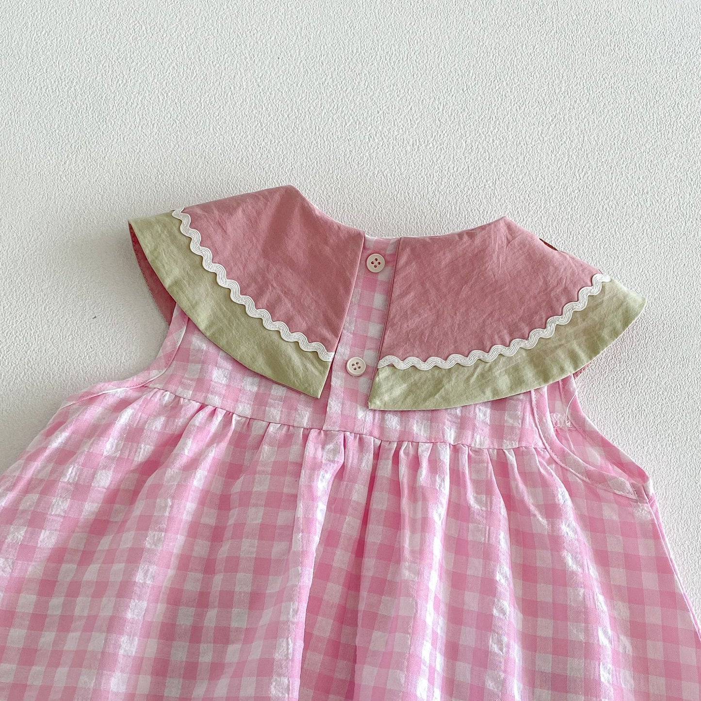 【BABY&KID】夏新作 すいかチェックロンパース、ワンピースSK105122