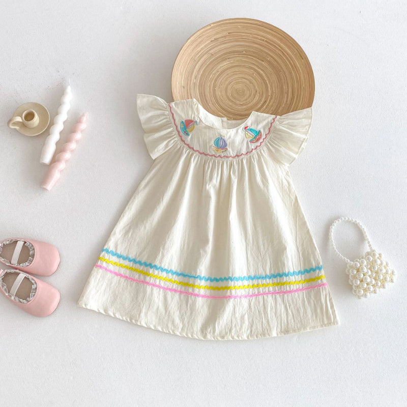 【BABY&KID】夏新作 帆船刺繍ワンピースSK081612