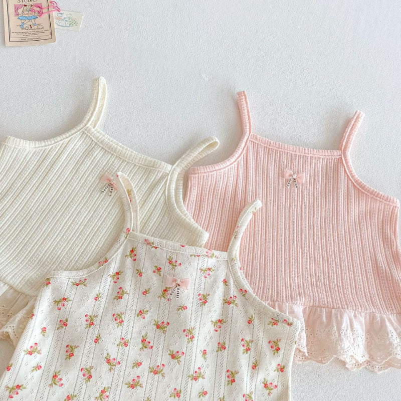 【BABY】夏新作 無地、花柄レースセットアップSK072223