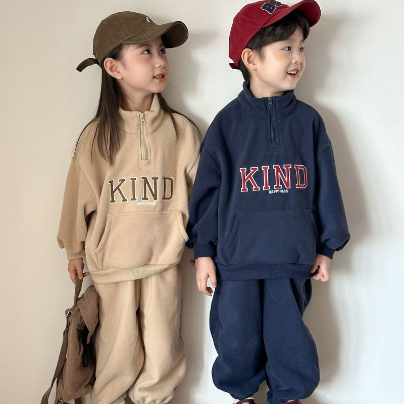 【BABY&KID】冬新作 英字ロゴフリースセットアップSK102031