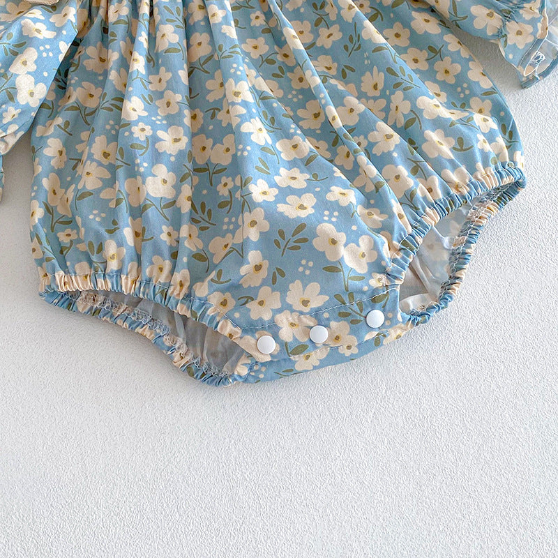 【姉妹服】花刺繍襟ロンパース、ワンピースSK101135