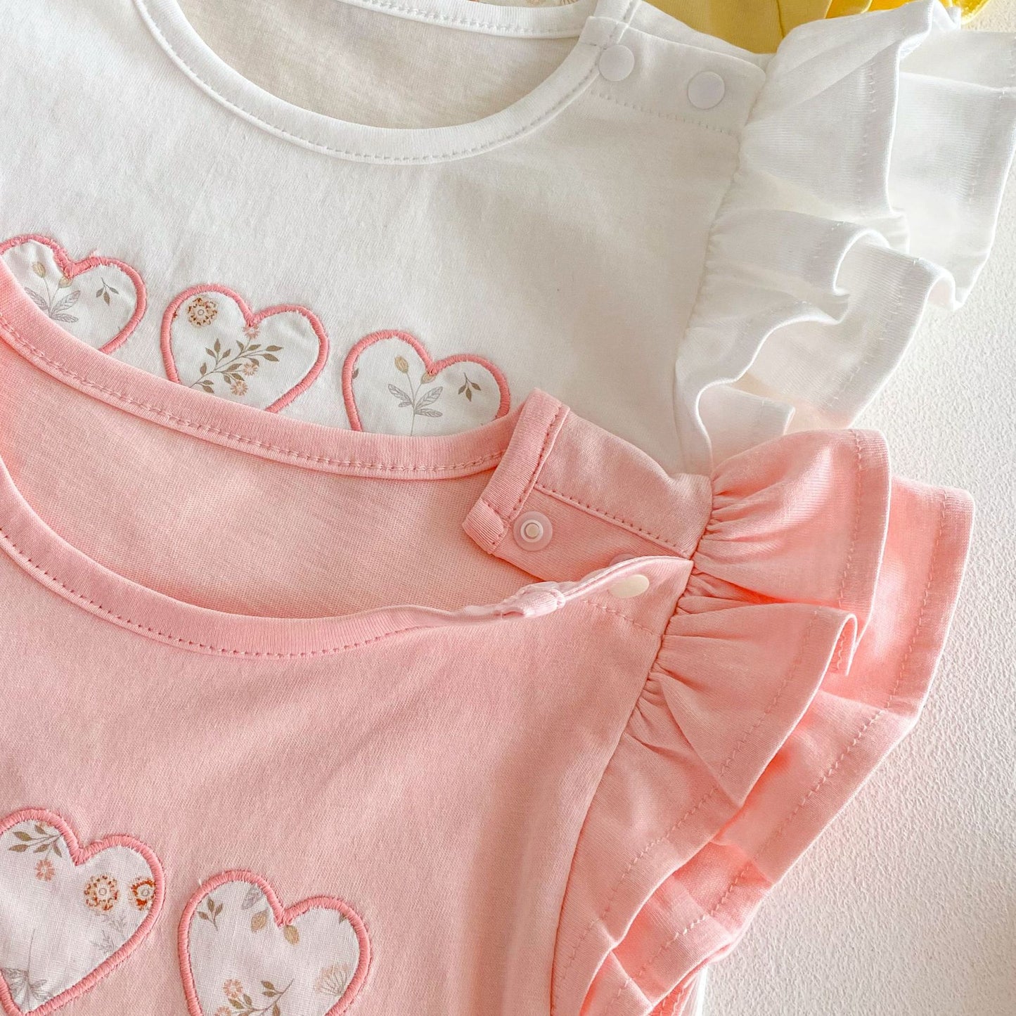 【BABY&KID】夏新作 フライングスリーブ花柄TシャツSKO71211