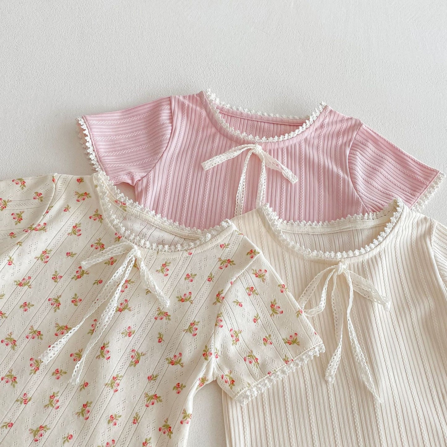 【BABY&KID】夏新作 無地&小花柄コットンTシャツSKO71210