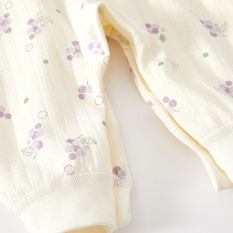 【BABY】北欧風花柄、蝶結びカバーオールSK104412