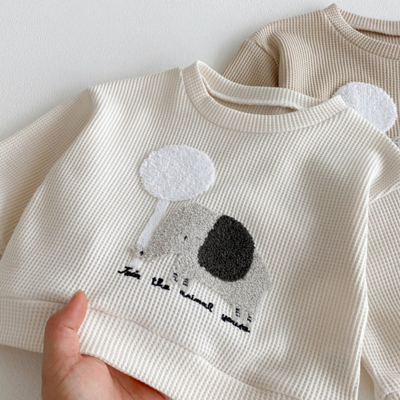 【BABY&KID】ぞうワッフルセットアップSK092717