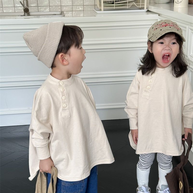 【BABY&KID】韓国風ピュアカラーバーサタイルTシャツSK023007