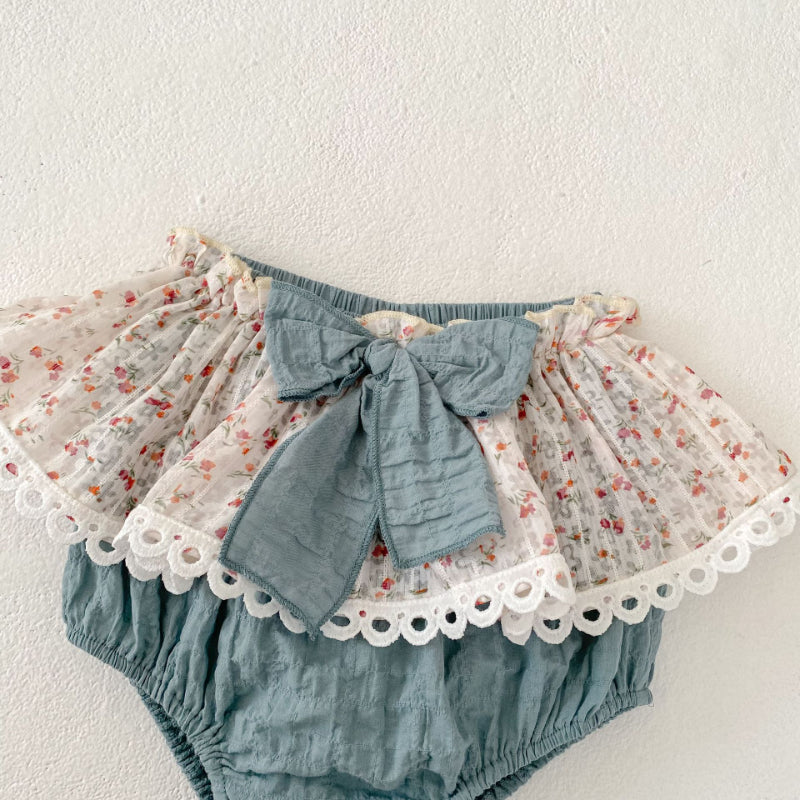 【BABY&KID】夏新作 小花レースセットアップSK090320