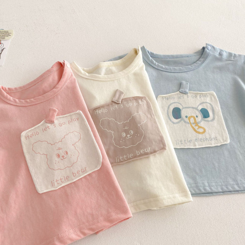 【BABY&KID】夏新作 アニマルロゴ可愛いTシャツSK072004