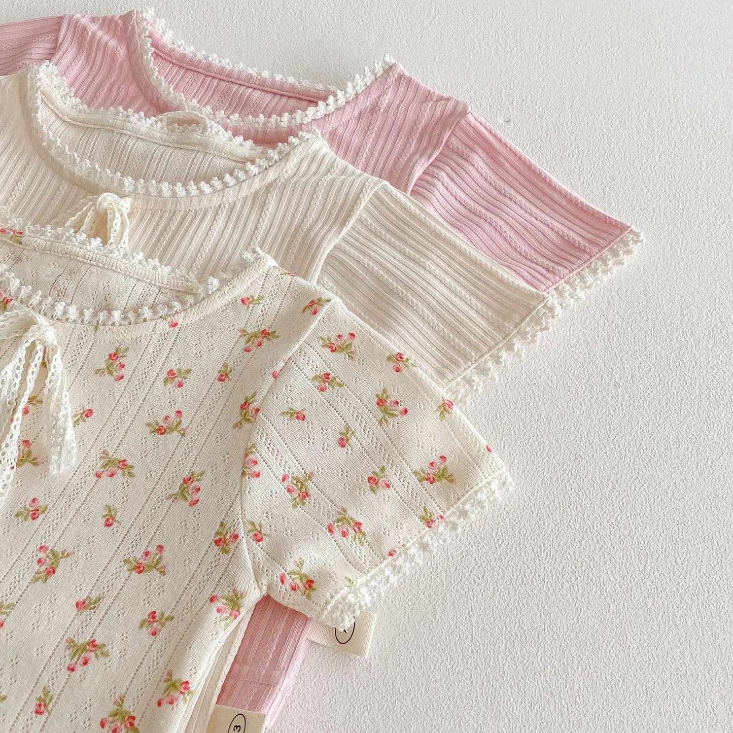 【BABY&KID】夏新作 無地&小花柄コットンTシャツSKO71210