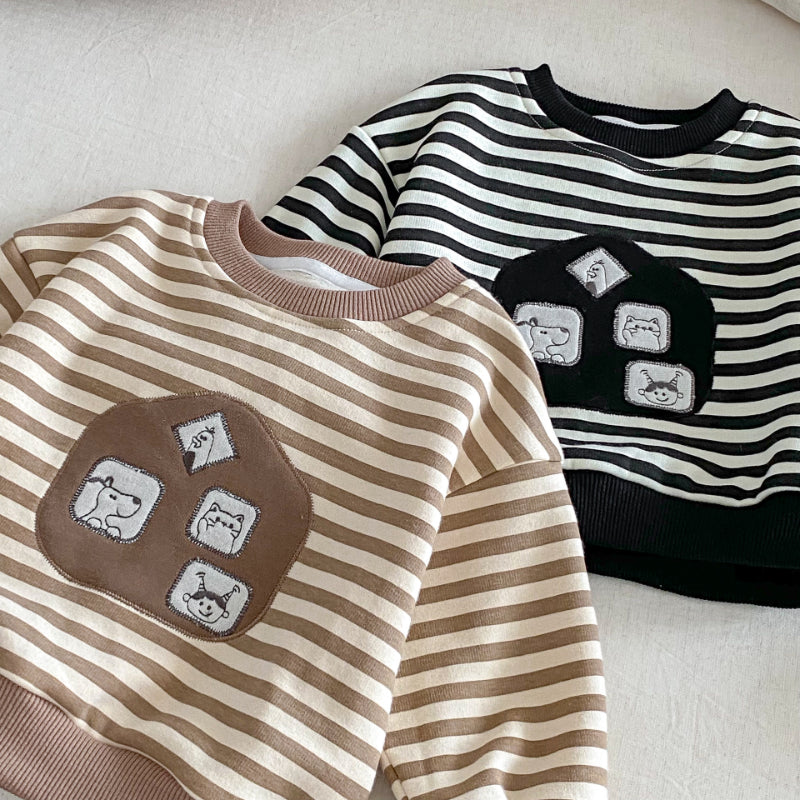【BABY&KID】冬新作 厚手ボーダースウェットSK102016