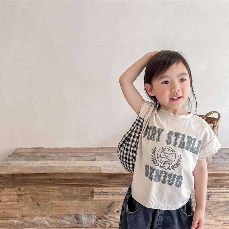 【BABY&KID】夏新作 ラグランスリーブプリントTシャツSK091615