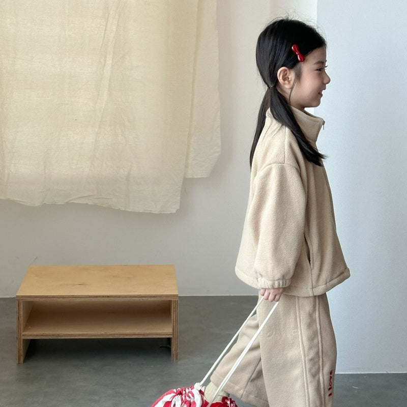 【BABY&KID】冬新作 ハイネック英字ロゴフリースセットアップSK102033