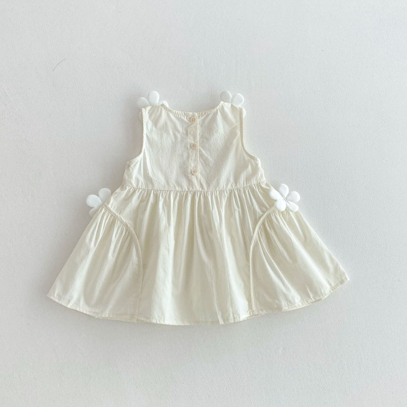 【BABY&KID】夏新作 フラワーノースリーブワンピースSK080620