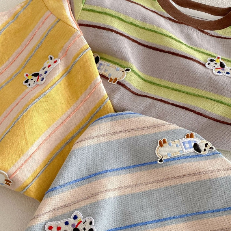 【BABY&KID】おしゃれわんちゃんボーダーロンTSK104121