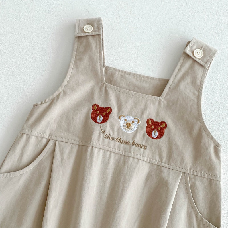 【BABY】スリー熊さんカジュアルサロペット、ベーシックボーダーTシャツSK032213