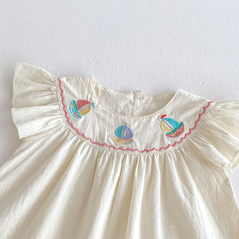 【BABY&KID】夏新作 帆船刺繍ワンピースSK081612
