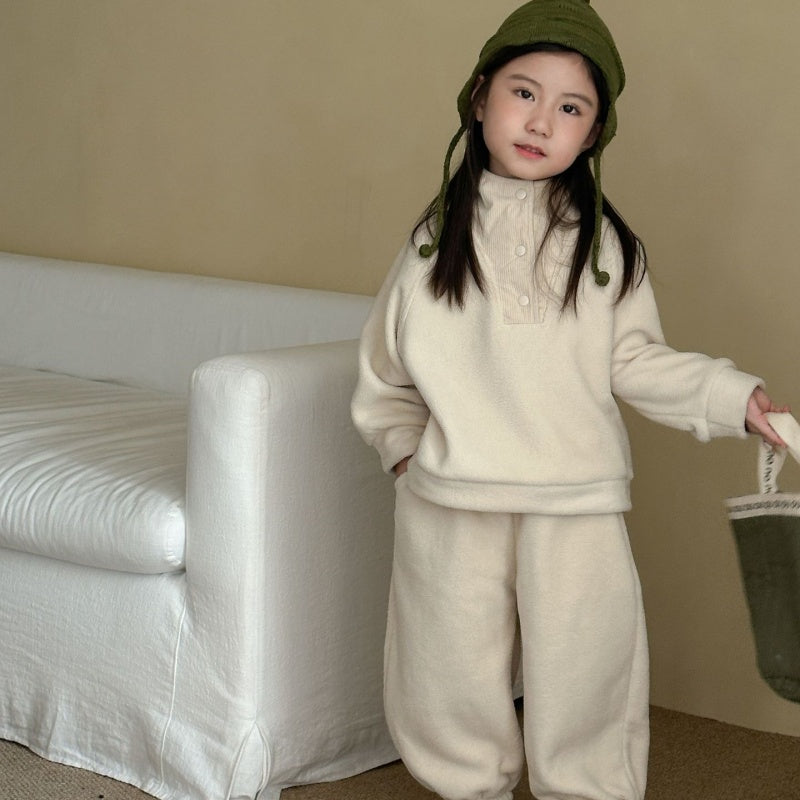 【BABY&KID】冬新作 裏起毛ハイネックセットアップSK102026