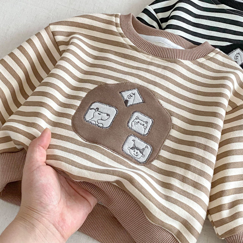 【BABY&KID】冬新作 厚手ボーダースウェットSK102016