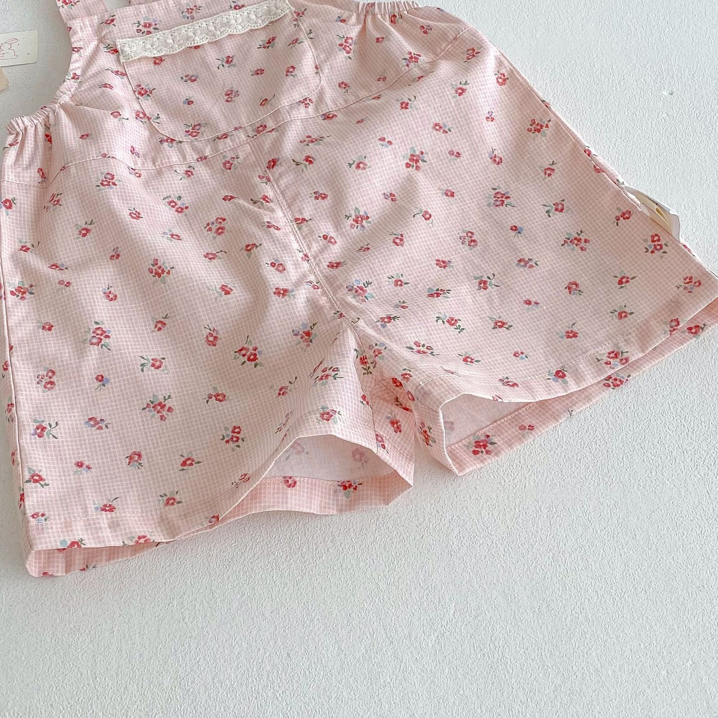 【BABY&KID】夏新作 丸襟Tシャツ、花柄オーバーオールSKO71212