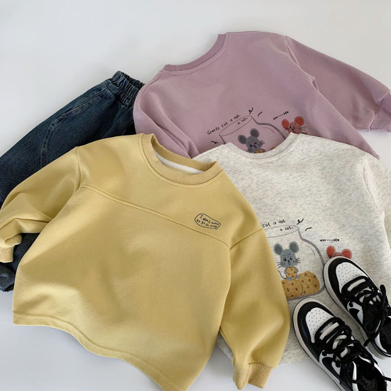 【BABY&KID】小鼠チーズプリントスウェットシャツSK100533