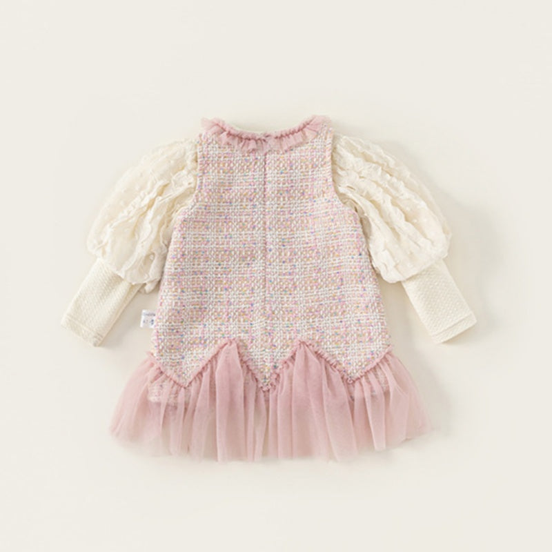 【BABY&KID】シャネル風ジャンパースカート&パフスリーブブラウスSK101841