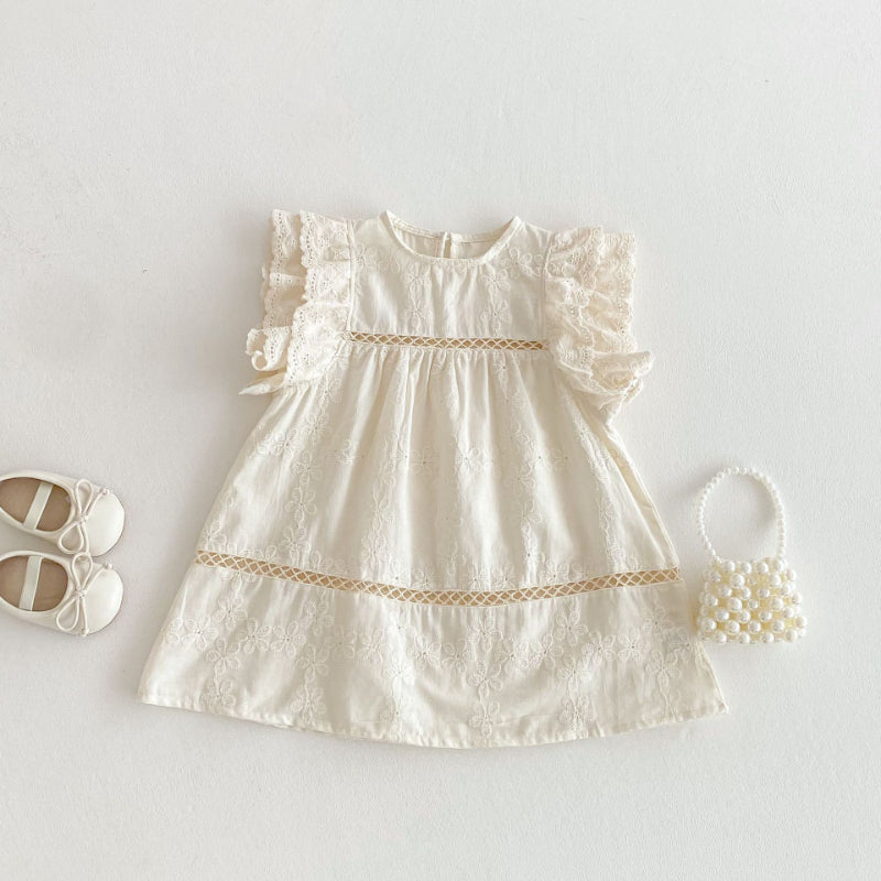 【BABY&KID】夏新作 フラワー刺繍ワンピースSK081609