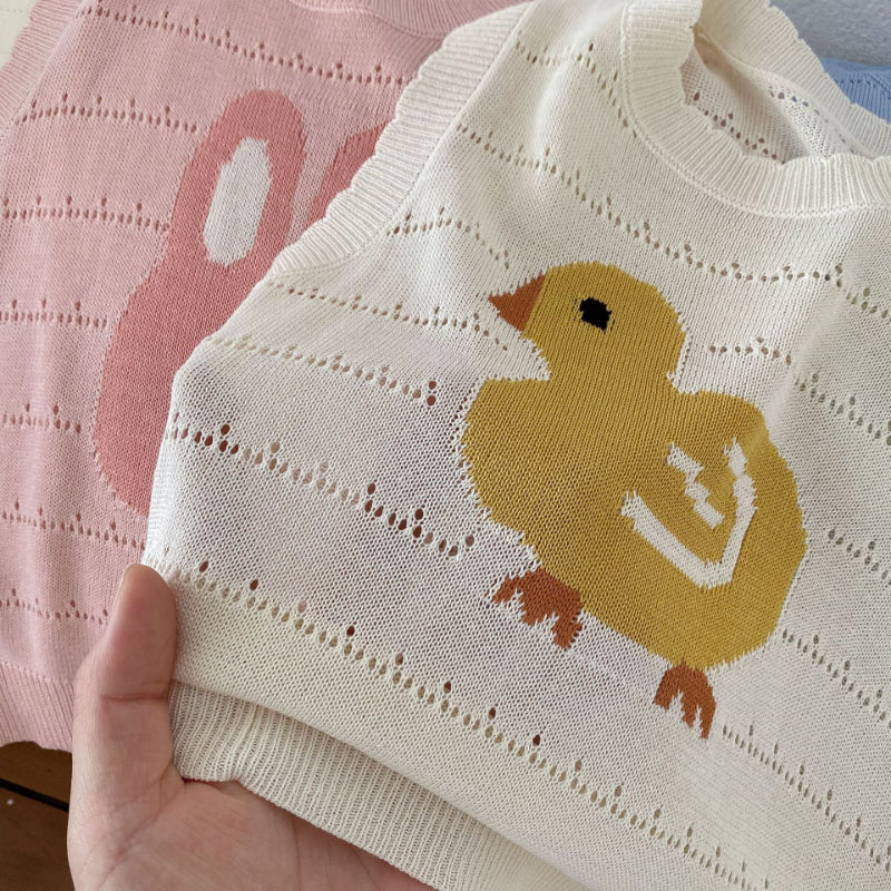 【BABY&KID】夏新作 カートゥーンニットノースリーブセットアップSK072007