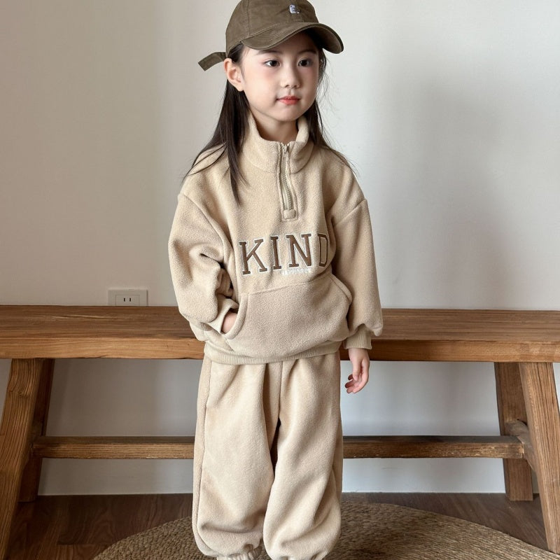【BABY&KID】冬新作 英字ロゴフリースセットアップSK102031