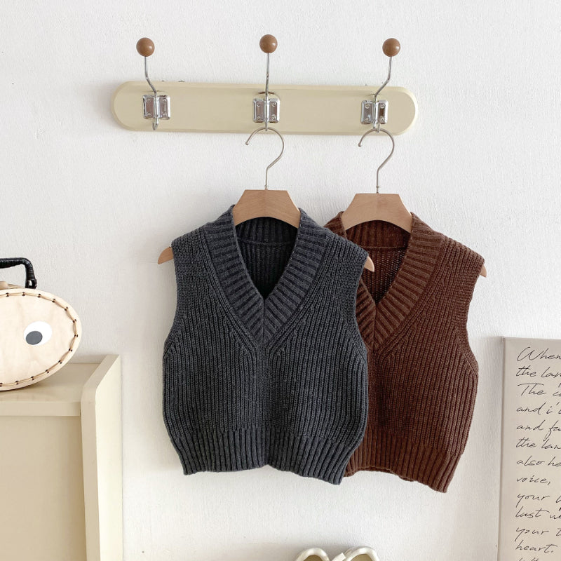 【BABY&KID】VネックレトロニットベストSK092919
