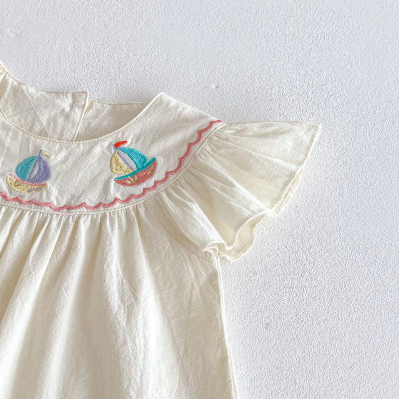 【BABY&KID】夏新作 帆船刺繍ワンピースSK081612