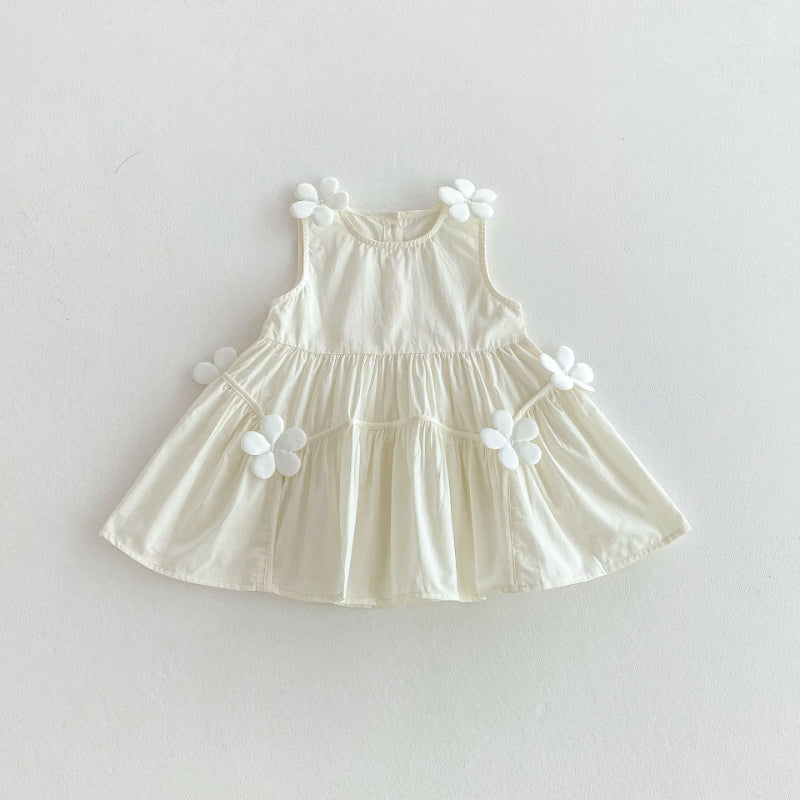 【BABY&KID】夏新作 フラワーノースリーブワンピースSK080620