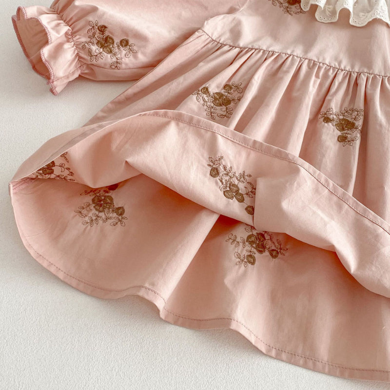 【BABY&KID】レース襟花柄刺繍ワンピースSK011013