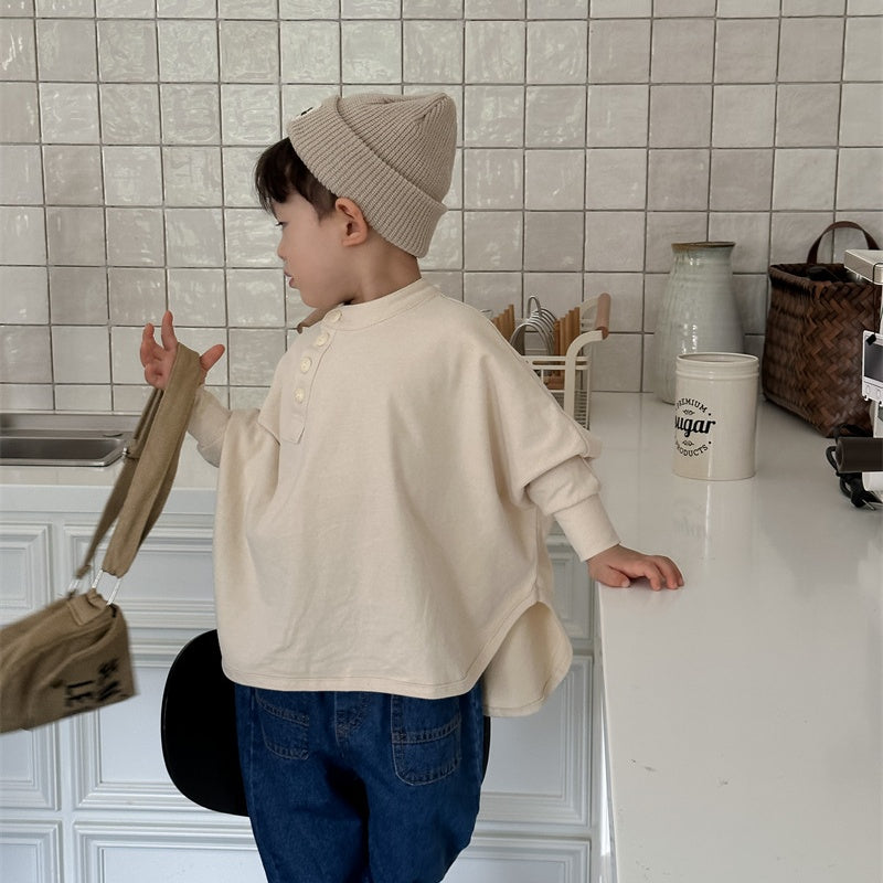 【BABY&KID】韓国風ピュアカラーバーサタイルTシャツSK023007