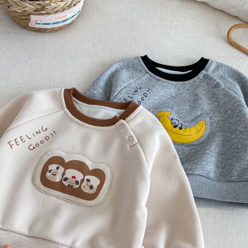 【BABY&KID】冬新作 カートゥーン裏起毛セットアップSK102015
