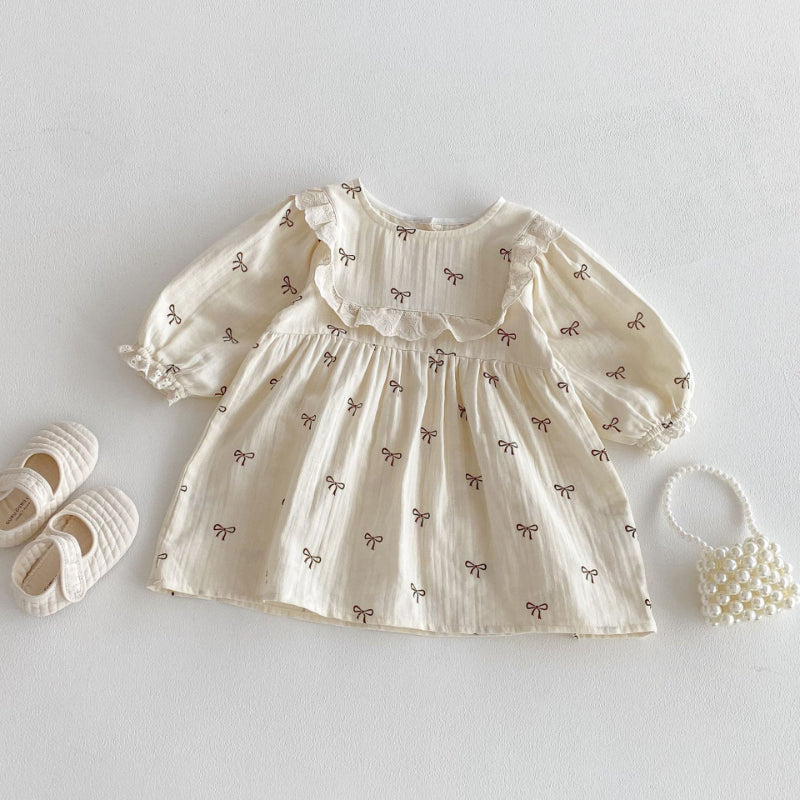 【BABY&KID】蝶結びプリントワンピースSK011021
