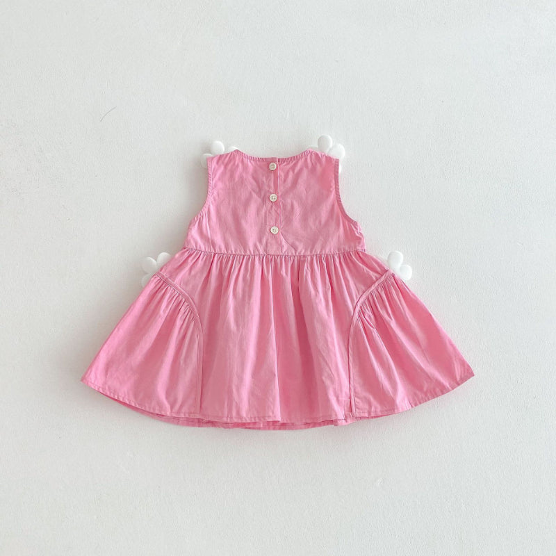 【BABY&KID】夏新作 フラワーノースリーブワンピースSK080620