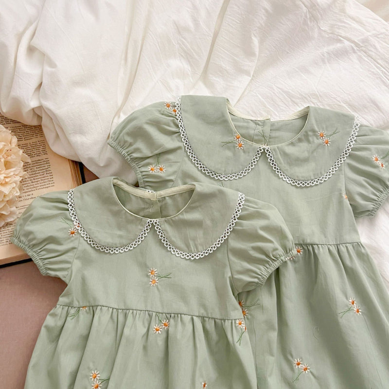 【姉妹服】夏新作 花柄刺繍ロンパース、ワンピースSK081624