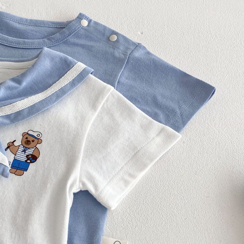 【BABY&KID】夏新作 ネイビー風クマTシャツ、星柄ジーンズSKO71207