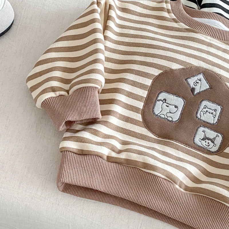 【BABY&KID】冬新作 厚手ボーダースウェットSK102016