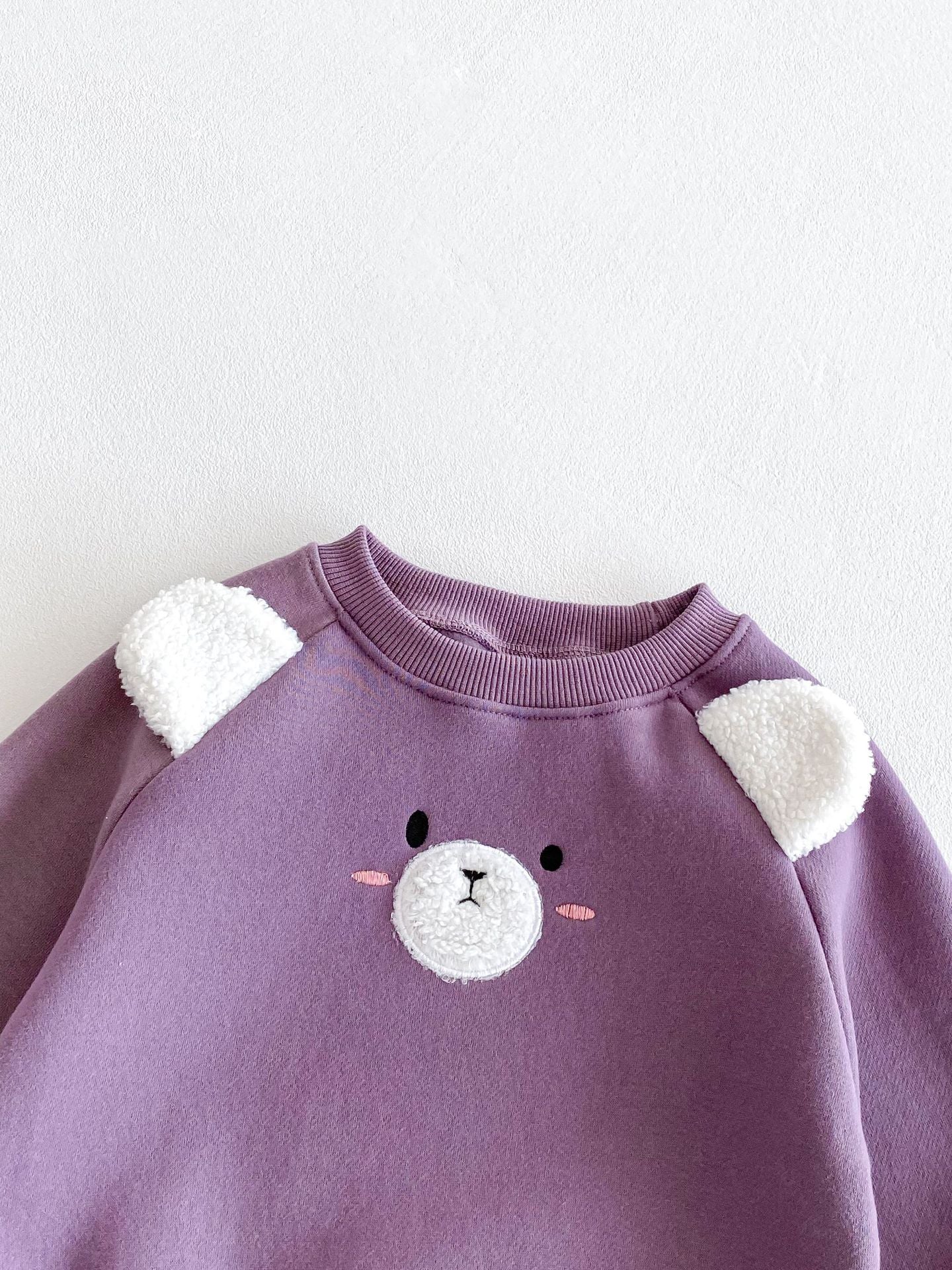 【BABY&KID】暖かいクマさん裏起毛ロンパースSK022302