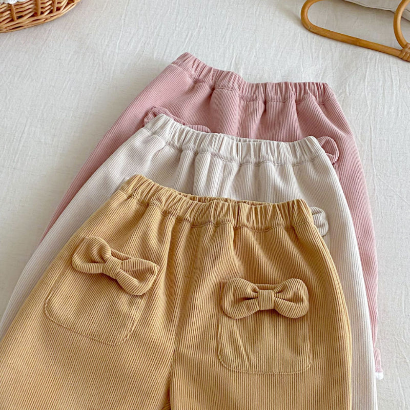 【BABY&KID】冬新作蝶結びコーデュロイあったかパンツSK102528