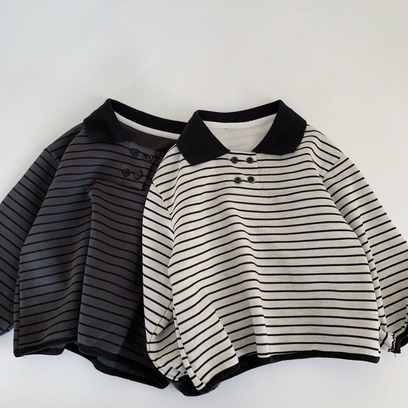 【BABY&KID】ストライプ長袖POLOシャツSK100516