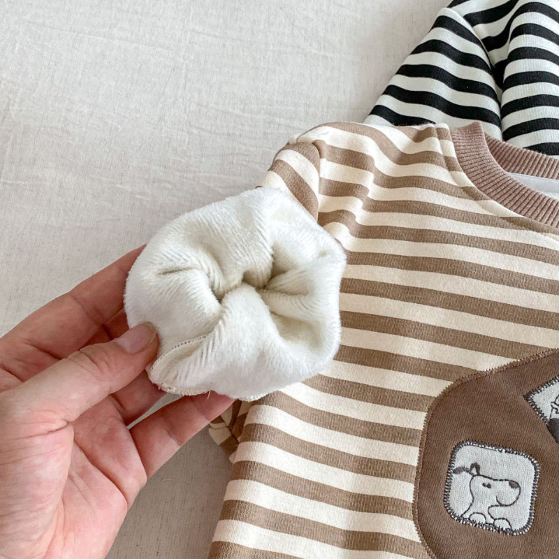【BABY&KID】冬新作 厚手ボーダースウェットSK102016