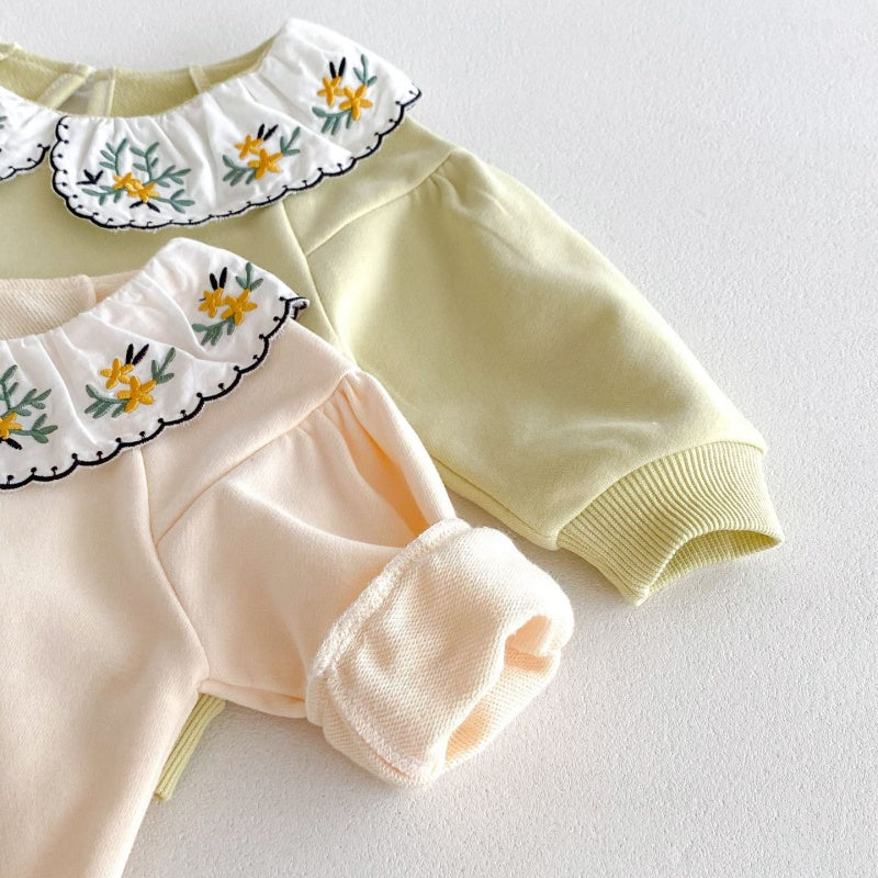 【BABY&KID】フラワー刺繡襟セットアップSK032206